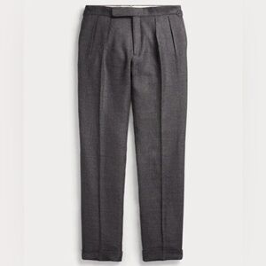 Pleated Wool Linnen Flannel Trouser